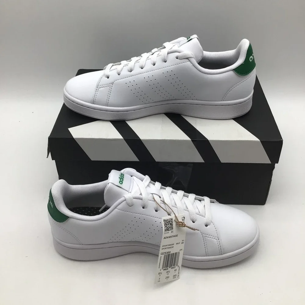 Adidas‎ Advantage Mens Sneakers White Green GZ5300 Low Top Shoes Size 7 NEW